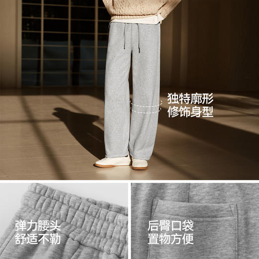 森马休闲裤女冬季发热抑菌抓绒宽松弯刀裤2025新款潮酷简约香蕉裤 商品图3