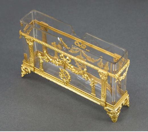 独角鹿西洋古董 路易十六风格天使奏乐主题铜鎏金精雕装饰水晶信架 商品图1