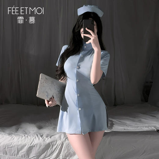 【情趣内衣】霏慕禁欲护士绑带收腰连衣裙6801 商品图9