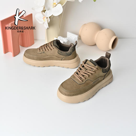 经典鲨2025年专柜新品男士秋季系带平底工装鞋休闲鞋KF20-533031 商品图4