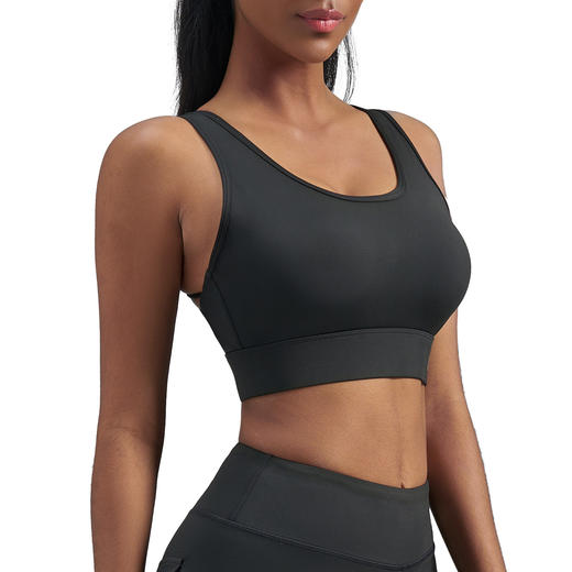 跃牌【瑜堂系列】糯弹单面磨毛运动文胸背心交叉美背健身瑜伽内衣女OMMN019 商品图4