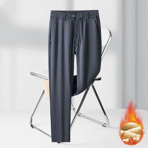 【特大码】【加绒】【DM】大依优型大码男装加绒款松紧腰弹力休闲裤直筒运动裤百搭长裤300斤 商品图6