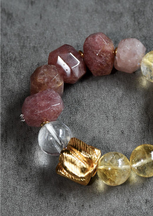 草莓晶黄发晶手串 商品图2