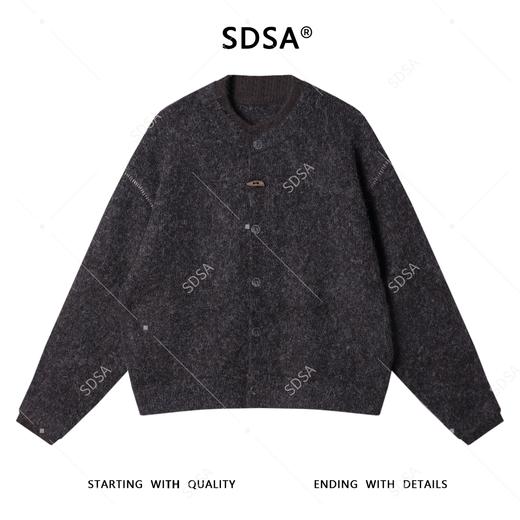 8809SDSA秋冬新款痞帅男装港风缝线纽扣开衫圆领毛衣百搭慵懒风针织衫 商品图1