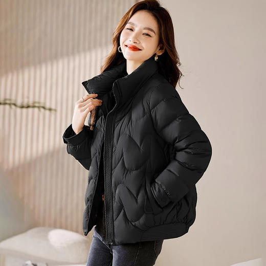 丁摩 立领轻薄短款羽绒服女F6549 商品图3