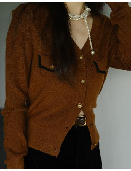 【门店同款】ENJOY冬季复古小香拼色针织 154547084 商品图1