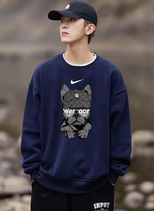 耐克眼镜狗印花基础款圆领卫衣外套情侣 商品图2