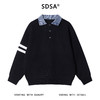 257168SDSA男士秋冬新款痞帅男装韩版撞色竖纹拼接POLO领毛衣百搭时尚 商品缩略图0
