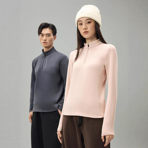 百媚生 中高领磨毛超柔打底衫女户外运动保暖套头卫衣8082 商品图0