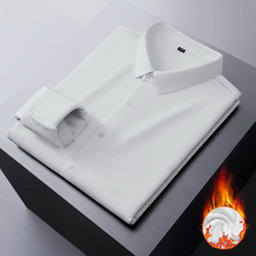 【超大码】【加绒】【DM】大依优型大码男士加绒长袖衬衫加肥加大胖子宽松商务休闲长袖衬衣免烫 商品图1