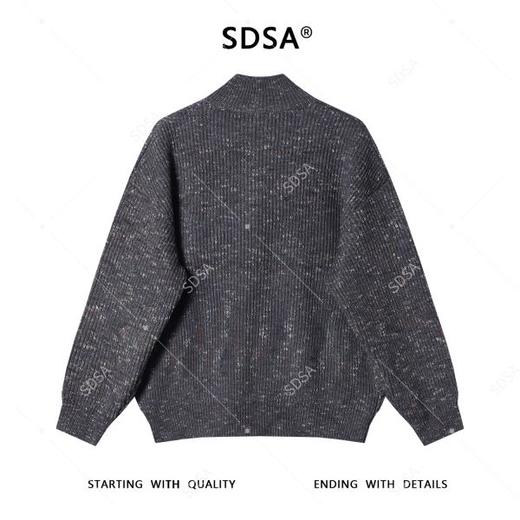 257108SDSA男士秋冬新款痞帅男装潮牌撞色立领拉链针织衫百搭开衫毛衣 商品图5