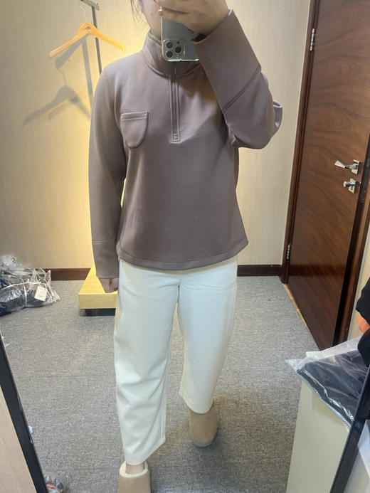 水淼2025冬新款呢料休闲知性松紧腰加厚呢料休闲裤1656 商品图6