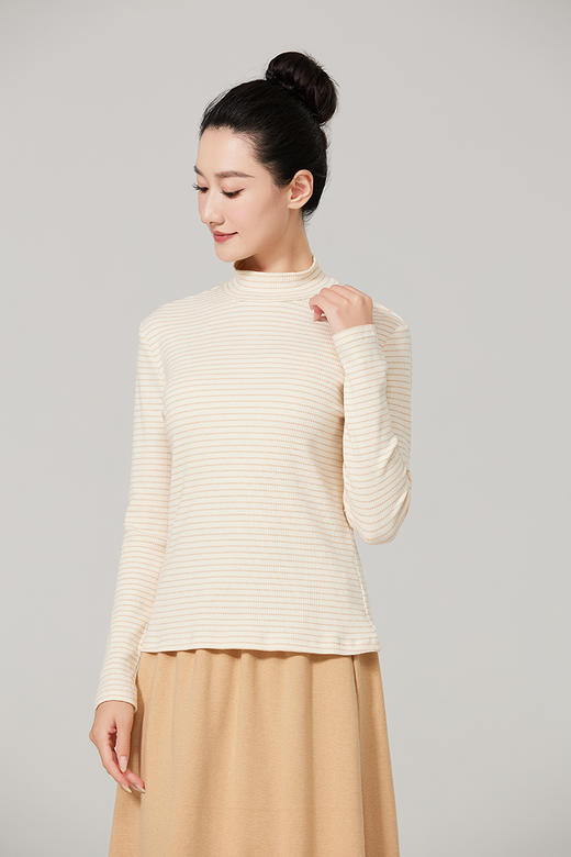 【素道】有机棉女士打底衫(薄款 )  小高领 长袖女士上衣 修身打底衫  秋冬内搭 亲肤舒适 百搭 贴身保暖  [漳州仓] 商品图10