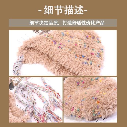 （藤姐同款）【柔软舒适又潮流❗️内里加绒更亲肤】头围52-56cm秋冬保暖彩色雪花绒手工编织系带女韩版可爱针织帽。hb 商品图1
