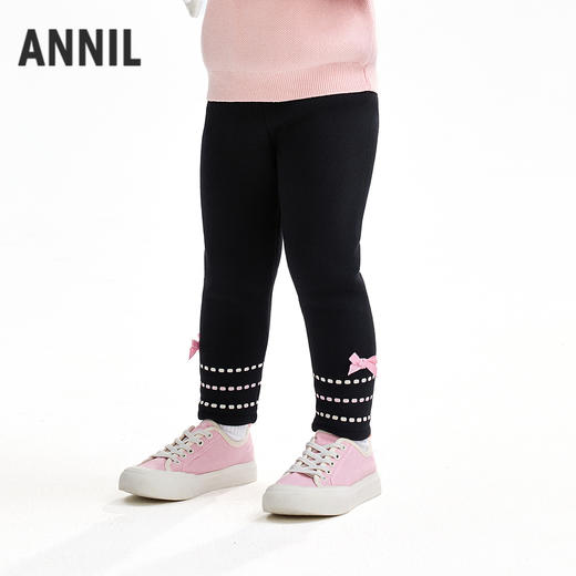 【实体店同款】女童全腰针织打底夹裤冬季新款安奈儿童装XG546010 商品图0