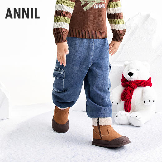 【实体店同款】男童全腰牛仔棉裤冬季新款安奈儿童装XB546032 商品图2
