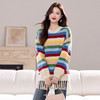 CC 6959彩虹条纹流苏长袖针织连衣裙别致慵懒风上衣 商品缩略图3