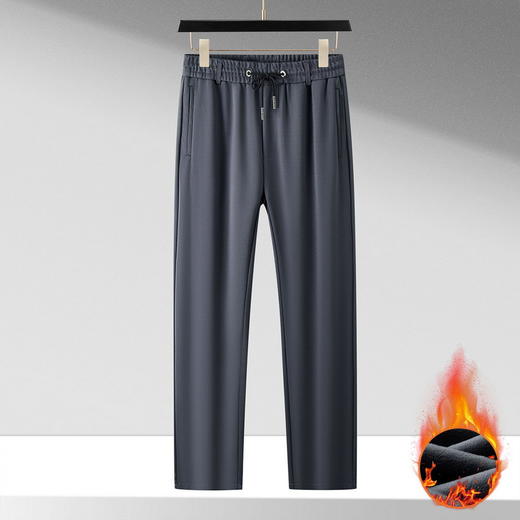 【特大码】【加绒】【DM】大依优型大码男装加绒款松紧腰弹力休闲裤直筒运动裤百搭长裤300斤 商品图1