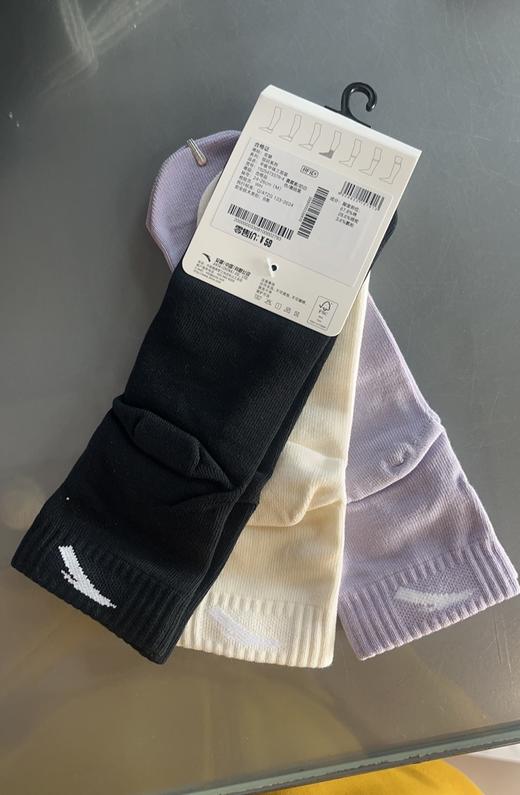 安踏运动平板中袜透气吸汗防臭中袜足球篮球跑步袜健身袜子192547337R 商品图0