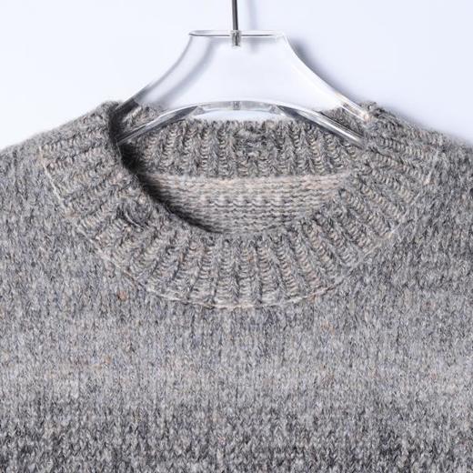 8818SDSA男士秋冬新款痞帅男装简约渐变条纹勾破圆领毛衣休闲百搭上衣 商品图1