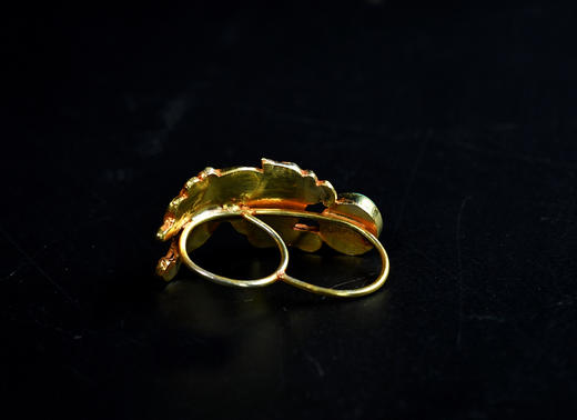 尼泊尔水银鎏金狮子松石戒指 商品图3