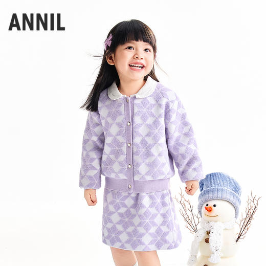 【实体店同款】女童长袖针织套装裙冬季新款安奈儿童装XG544016 商品图0