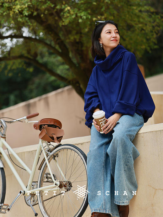 PETIT SCHAN小闪 CLO#937 Engrossed in 沉迷 澳洲超细美利诺羊毛堆堆领设计款套头上衣 商品图4