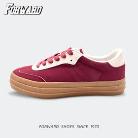 前进 悠-经典胶底德训鞋（酒红）-L