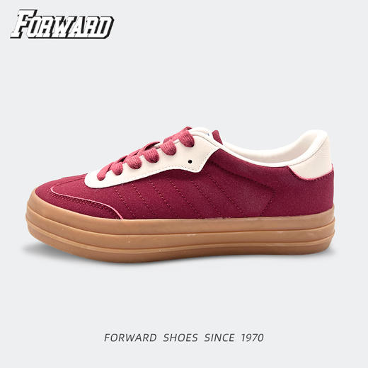 前进 悠-经典胶底德训鞋（酒红）-L 商品图0