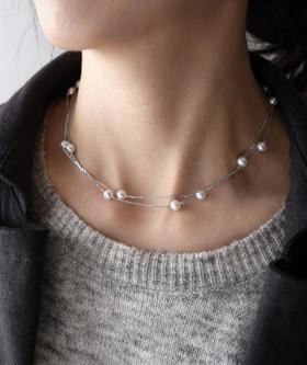 伽罗JALO 6-6.5mm 高等级淡水珍珠18K金 15珠满天星项链