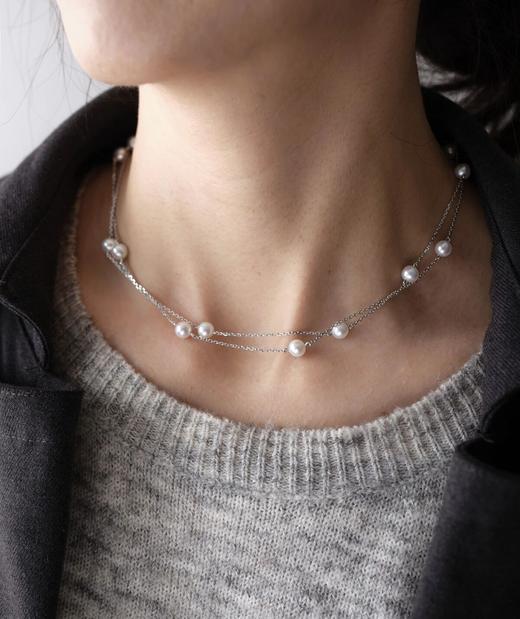 伽罗JALO 6-6.5mm 高等级淡水珍珠18K金 15珠满天星项链 商品图0