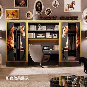 喜梦宝墨骐高定新古典书桌双抽分区收纳学习办公桌