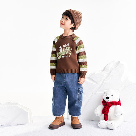 【实体店同款】男童中领针织上衣冬季新款安奈儿童装XB544026 商品图3