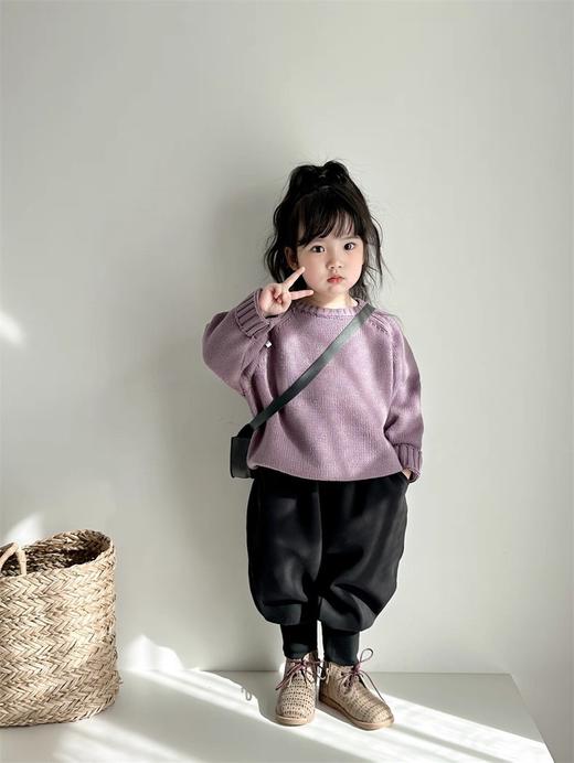 毛衣系列好看到爆🔥亲子款A类纯棉百搭儿童毛衣秋冬新款男女童圆领套头韩版纯色时尚针织衫聚 商品图3