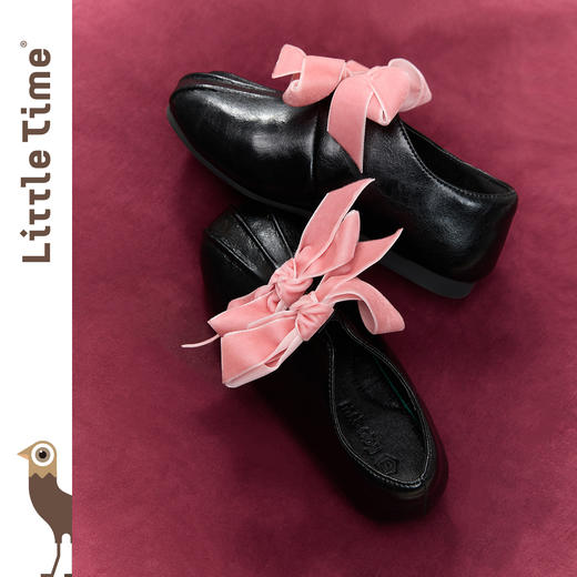 littletime女童皮鞋2025秋新款儿童公主风蝴蝶结复古芭蕾舞鞋单鞋 商品图2