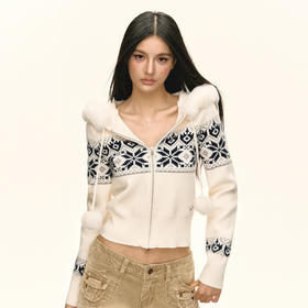 Ariseism 美式复古拉链开衫毛衣外套女秋季新款上衣