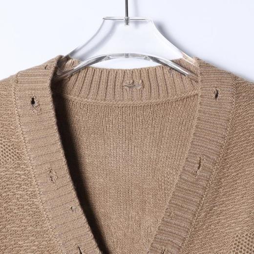 243019SDSA秋冬新款痞帅男装美式勾破纯色纽扣开衫毛衣百搭开衫针织衫 商品图2