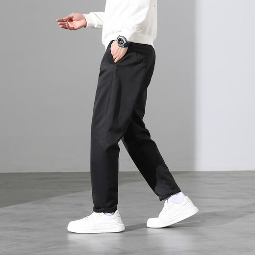 罗蒙秋冬休闲裤男士高弹小锥裤时尚百搭立体剪裁舒适阔腿通勤长裤 商品图5