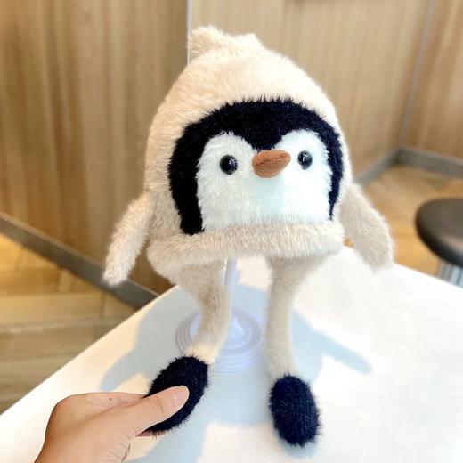 【捏捏响❗️萌萌企鹅包头帽】韩系潮童标配，防风保暖，毛绒柔软超舒适，冬季韩系男女童护耳帽户外保暖防风儿童毛绒帽子QQ 商品图4