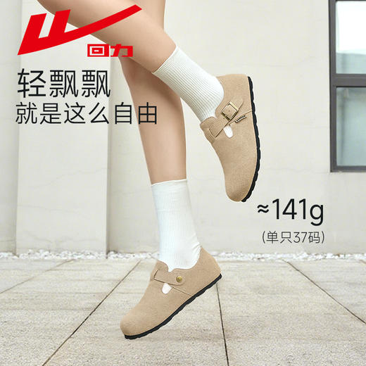 回力女鞋加绒勃肯鞋2025冬季新款一脚蹬毛毛棉鞋外穿加厚雪地靴女 商品图3