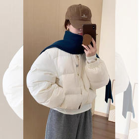 西遇立领拉链短款棉服女冬季新款韩系加厚宽松保暖面包服SS051740