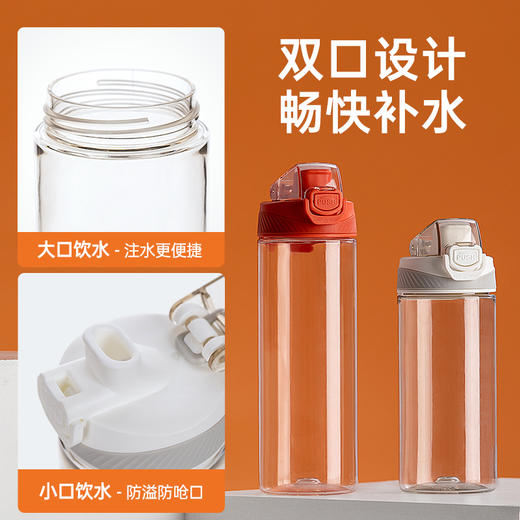 【茶花】多功能弹盖运动水杯随手杯塑料杯 商品图9