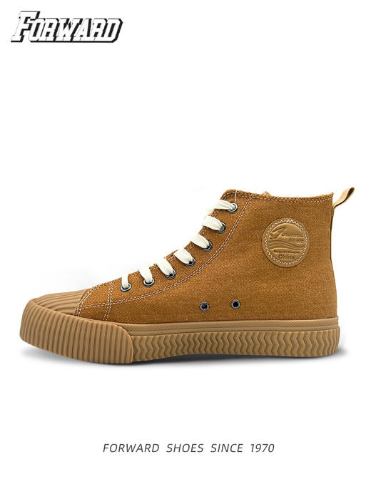 前进 绣花贴标高帮帆布鞋-L 商品图3