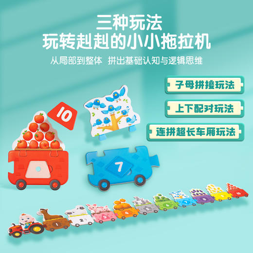 【点读版】宝宝巴士玩具认知拼图2岁+  主题认知拼图：赳赳的小小拖拉机（不含笔） 商品图1