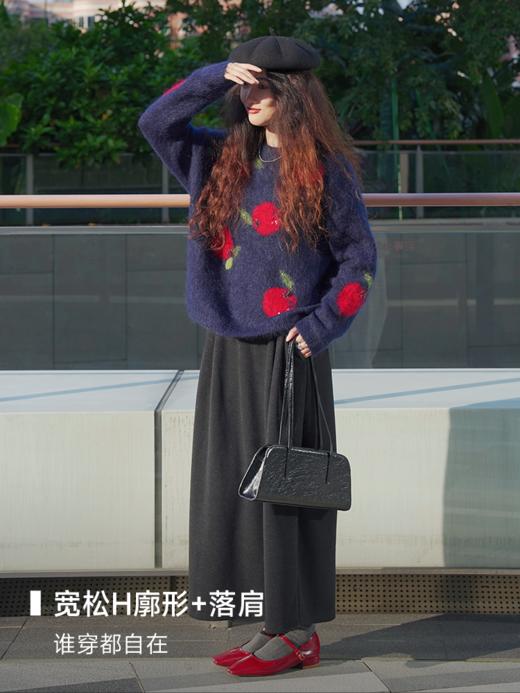 俏皮减龄 苹果嵌花马海毛混纺毛衫FCF3WST130 商品图1