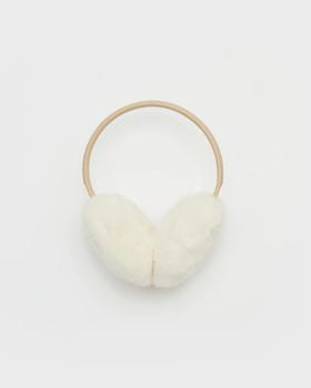 Yves Salomon - EARWARMER MINK AND LEATHER - PAVLOVA - 女装 - 配件 - 奶油色
