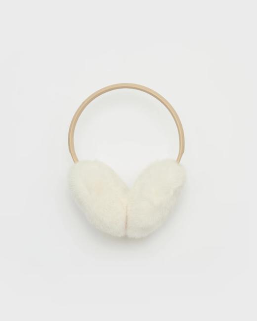 Yves Salomon - EARWARMER MINK AND LEATHER - PAVLOVA - 女装 - 配件 - 奶油色 商品图0