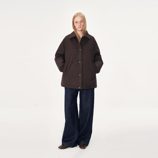 NUTH复古咖色宽松中长款羽绒服女 90白鹅绒（发货时间同步天猫） 商品图1
