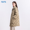 NUTS商场同款冬季纯色菱格翻领保暖中长款鸭绒羽绒服女4490905A1 商品缩略图1