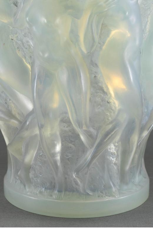 独角鹿西洋古董 1927年法国水晶工坊莱俪LALIQUE设计出品「Bacchantes 酒神祭司」主题欧泊水晶花瓶 商品图5